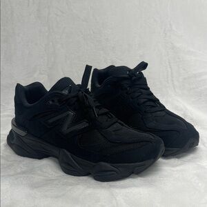 Gently used New Balance 9060 All-Black Athletic Shoes